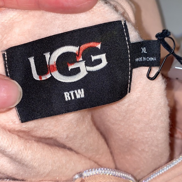 UGG ABBI HALF MOON SLEEVE ROSEWATER HOODIE NWT - Picture 13 of 14